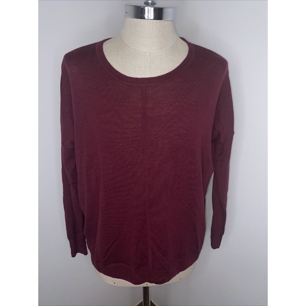 Madewell Womens Wool Sweater Long Sleeve Maroon Top Size M Tunic